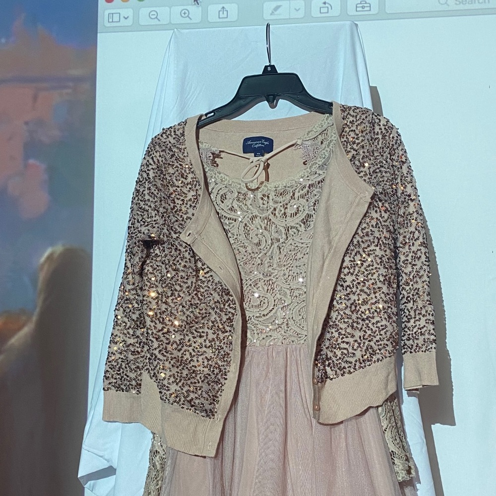AEO Sequin 3/4 Sleeve Cardigan